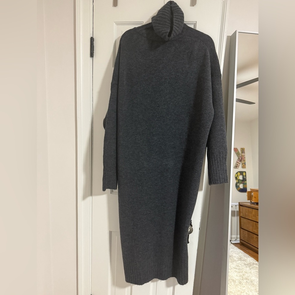 Anthropologie Charcoal Turtleneck Sweater Dress